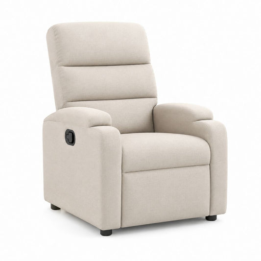 Fauteuil relax manuel inclinable beige en polyester 83 x 92 x 103 cm