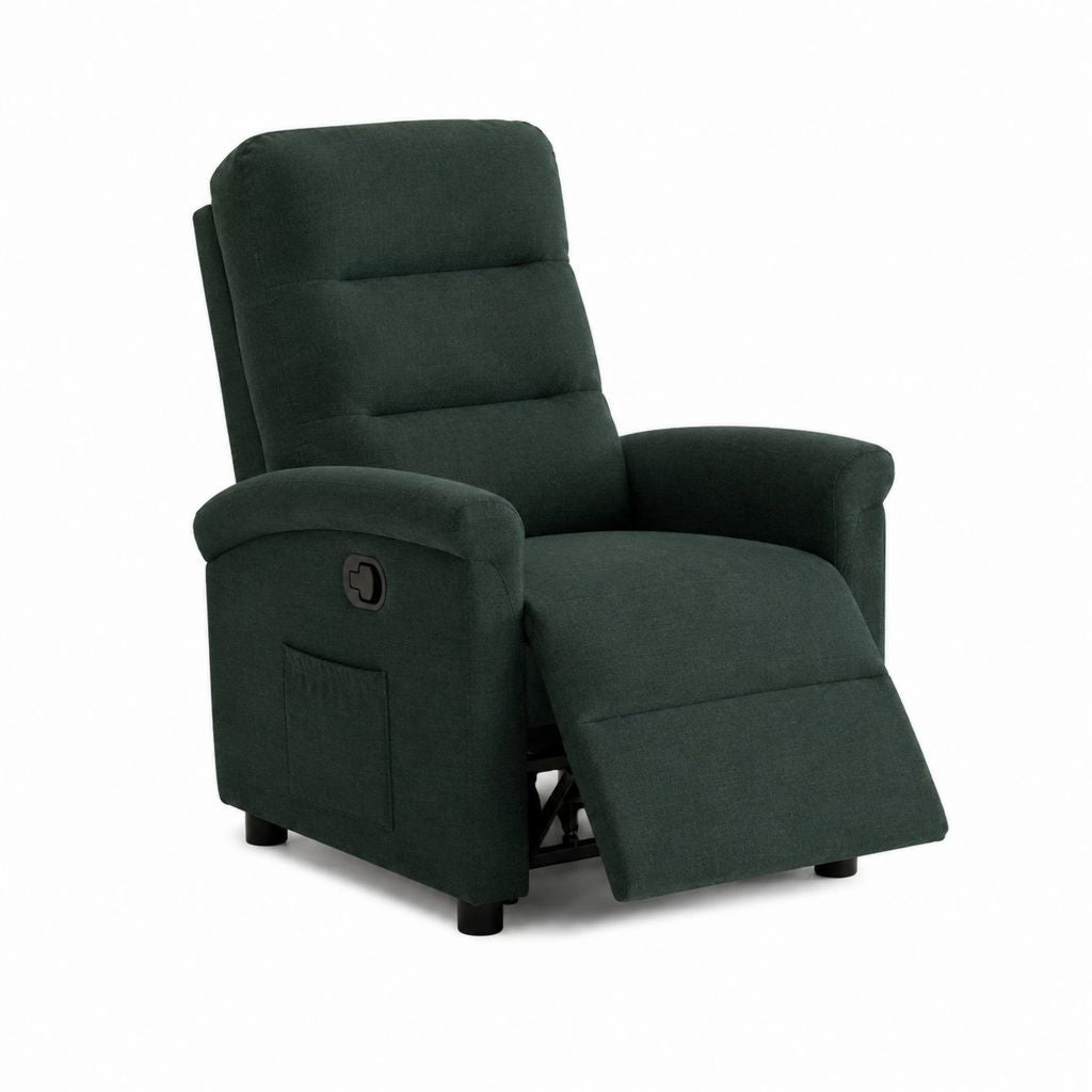 Fauteuil relax manuel inclinable vert foncé en polyester 85 x 92 x 100 cm